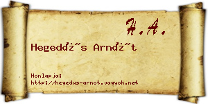 Hegedűs Arnót névjegykártya